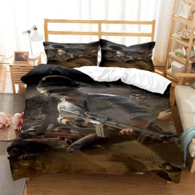 Hot 3D Games PUBG printed bedding Queen bedding set Soft and comfortable customized King size bedding 13 - PUBG Merch