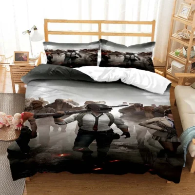 Hot 3D Games PUBG printed bedding Queen bedding set Soft and comfortable customized King size bedding 14 - PUBG Merch