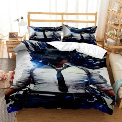 Hot 3D Games PUBG printed bedding Queen bedding set Soft and comfortable customized King size bedding 16 - PUBG Merch