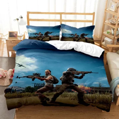 Hot 3D Games PUBG printed bedding Queen bedding set Soft and comfortable customized King size bedding 17 - PUBG Merch