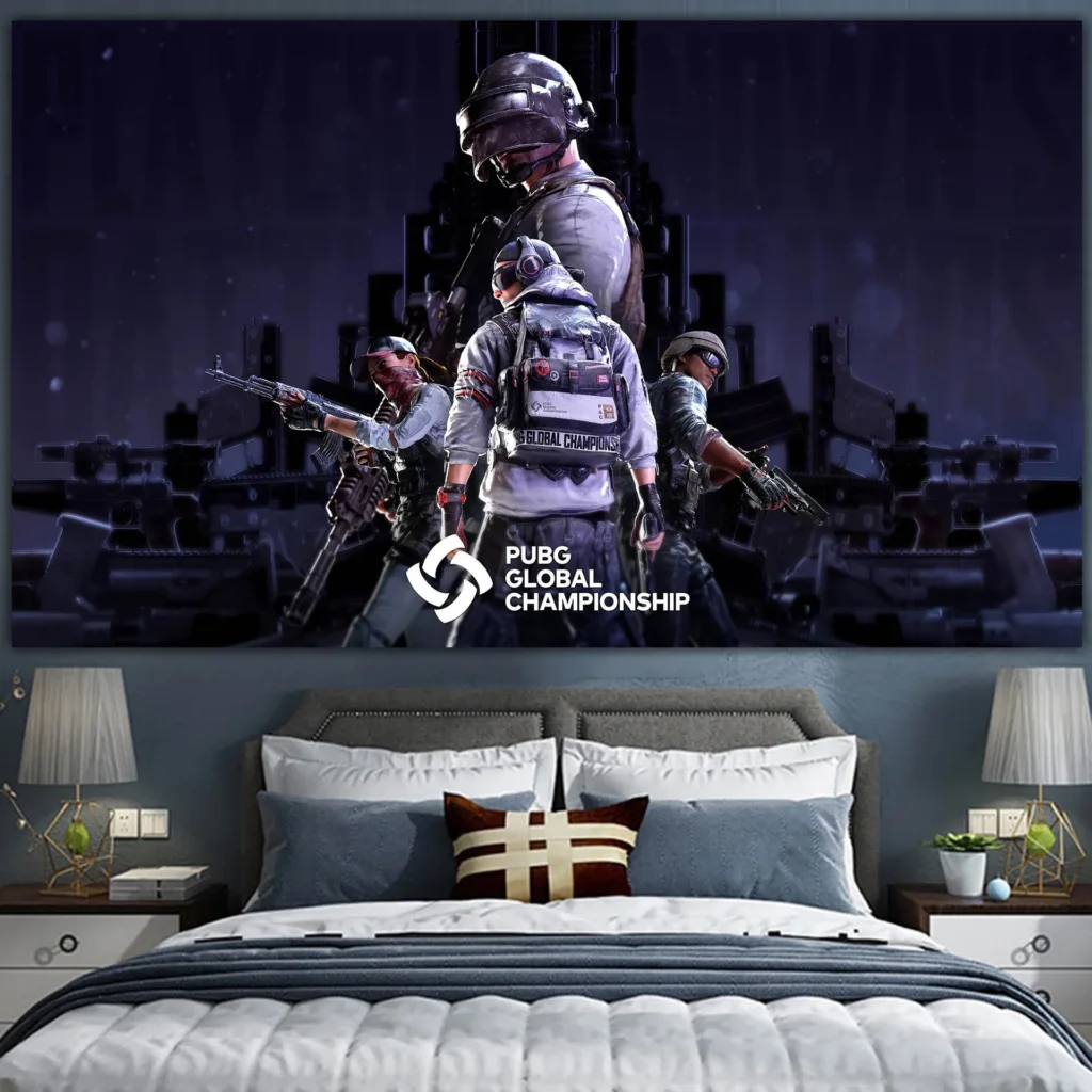 PLAYERUNKNOWN S BATTLEGROUNDS Game wall PUBG ins background cloth Netflix room layout decoration Photo tapestry hanging 12 - PUBG Merch