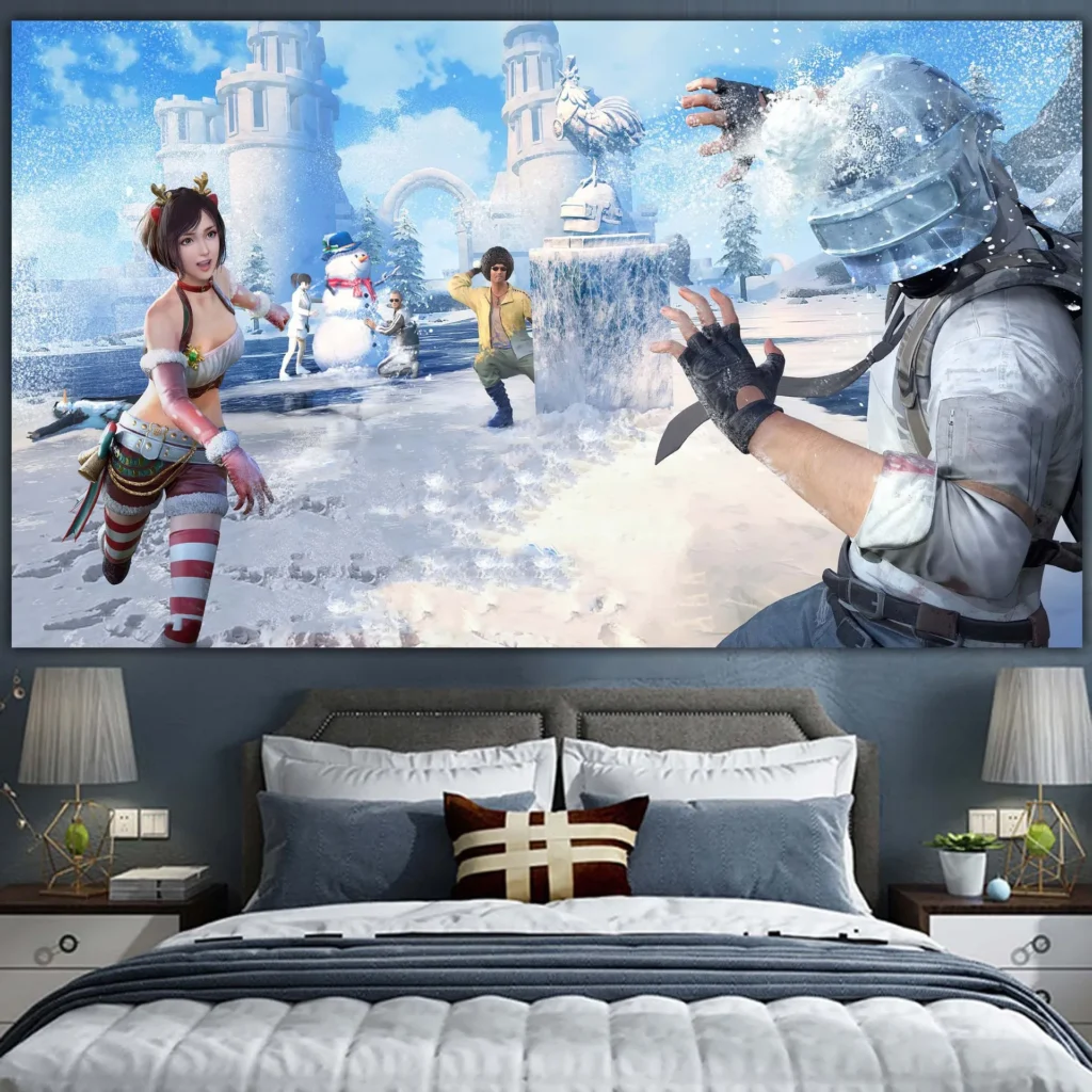 PLAYERUNKNOWN S BATTLEGROUNDS Game wall PUBG ins background cloth Netflix room layout decoration Photo tapestry hanging 20 - PUBG Merch