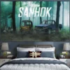 PLAYERUNKNOWN S BATTLEGROUNDS Game wall PUBG ins background cloth Netflix room layout decoration Photo tapestry hanging 21 - PUBG Merch