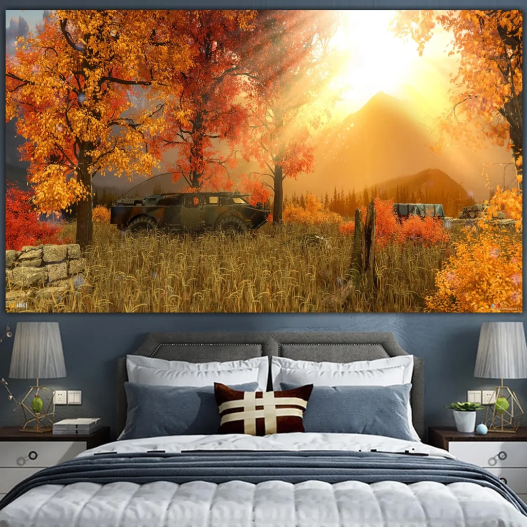 PLAYERUNKNOWN S BATTLEGROUNDS Game wall PUBG ins background cloth Netflix room layout decoration Photo tapestry hanging 4 - PUBG Merch