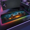 PLAYERUNKNOWN S BATTLEGROUNDS P PUBG RGB Anime Gaming Mouse pad Gamer Large LED Rubber Table Mat 26 - PUBG Merch