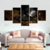 Wall Art Printed Retro Poster Modular Picture 5 Panel Pubg Game Abstract Painting Canvas Home Decorative - PUBG Merch